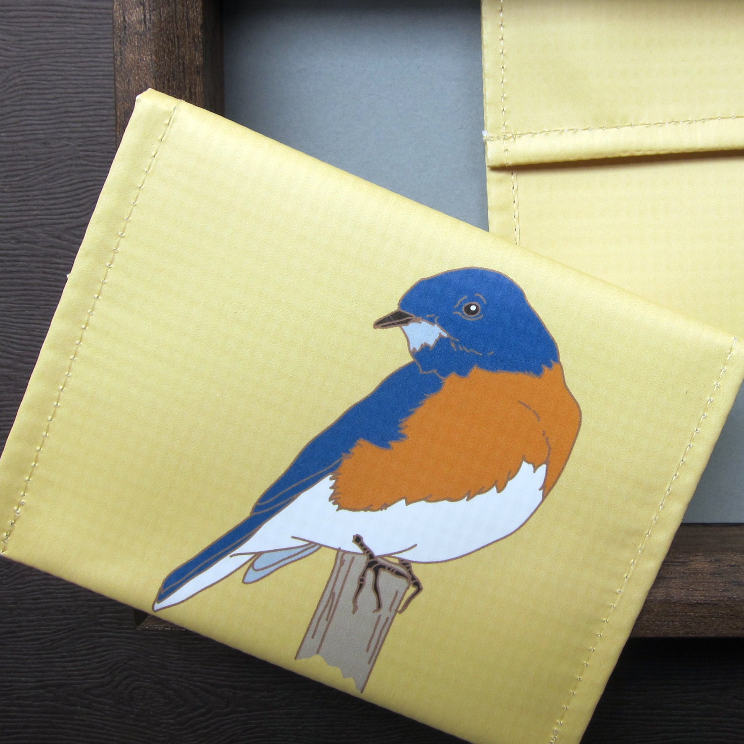 Bluebird Vinyl Coin Pouch/Coin Purse/Wallet--Eco Friendly--Birder Gift