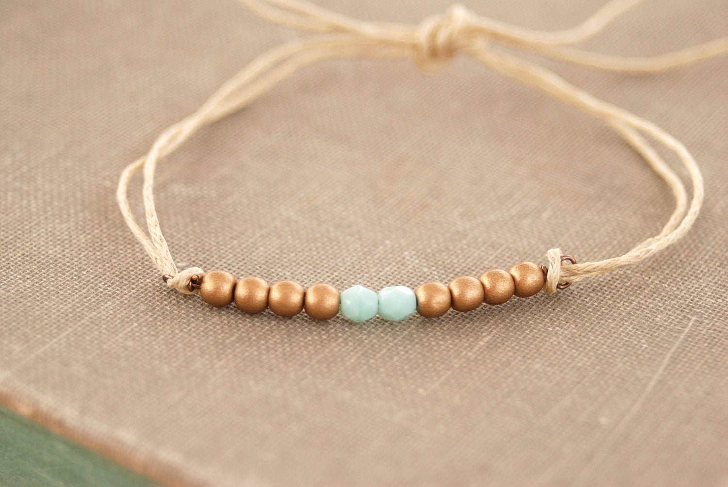 Serenity.simple beaded string bracelet. Tiedupmemories