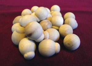 Bulk Pack of 25 of the No. 12 Lady Bug or Baby Unfinished Hardwood Peg Dolls