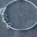 Sterling Silver Bangle, Heart Charm Bracelet, Besos, Stacking Bracelet, Stackable Bangle, Single Bracelet, Mothers Day