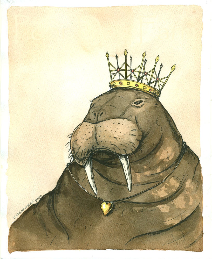 The Walrus Queen  (an original hand painted queen)   Goo goo goo joob....