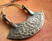 Small Tribal Hoops -  Argentium Sterling Silver Hoop Earrings -  Blade Hoops - Artisan Ethnic Jewelry