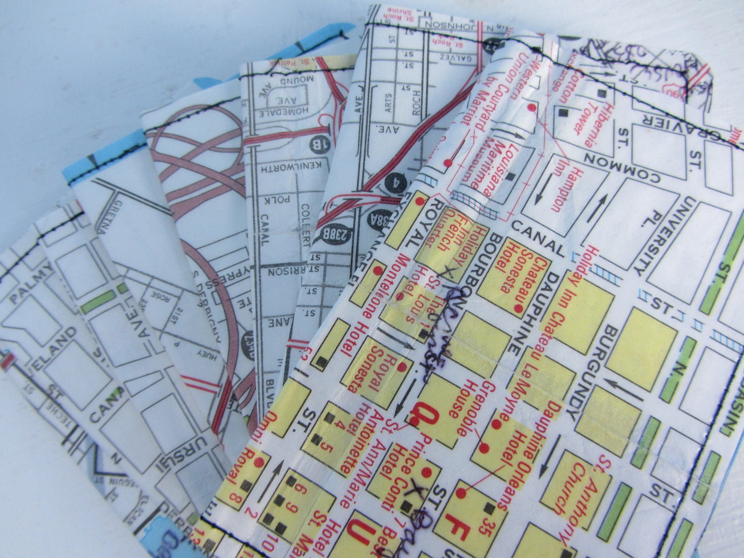 Slim Wallet- Vintage New Orleans map- Choose 1