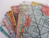 Slim Wallet- Vintage CALIFORNIA  Map- choose 1