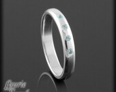 December Birthstone Ring - Sterling Silver with Bezel Set Blue Topaz Gems - LS2641