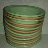 Melmac fruit bowls peach pink jadite green melamine sale reduced