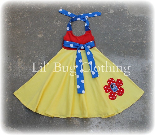 Custom Boutique Clothing Snow White  Comfy Knit  Summer Halter Swing Dress