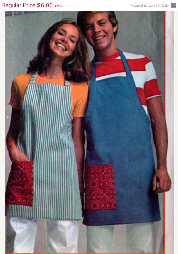 ON SALE 1970s Original Vintage Sewing Pattern Simplicity 5546 Craft Apron UNCUT