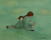 Digital print. girls room wall art. "Stories Mae and Bebe"
