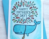 Happy Father's Day Notecard - Dad Whale with Tie
