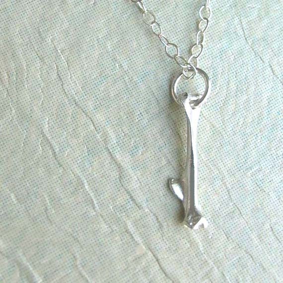 Bone Necklace - Tiny - Sterling Silver - Organic - Nature Inspired - Handmade - Bone Charm - Primitive - Animal Bone - Bone Jewelry