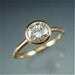 14k gold Chiseled Engagement Ring w/ 6mm Moissanite