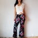 SALE vintage GEOMETRIC pants / 1960s print FLARE leg pants
