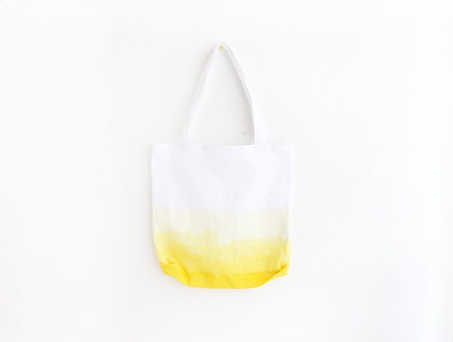 bright yellow dyed texture tote