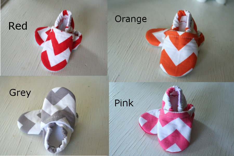 CHEVRON Baby Shoes Booties zigzag boy girl  toddler infant newborn slippers  aqua green grey brown black red pink navy orange yellow SWAG
