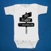 No sleep til brooklyn Blue baby shirt creeper one piece bodysuit silkscreen screenprint Choose Size