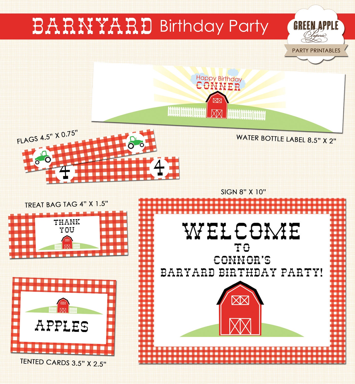Farm Barnyard Birthday Party - PRINTABLE only