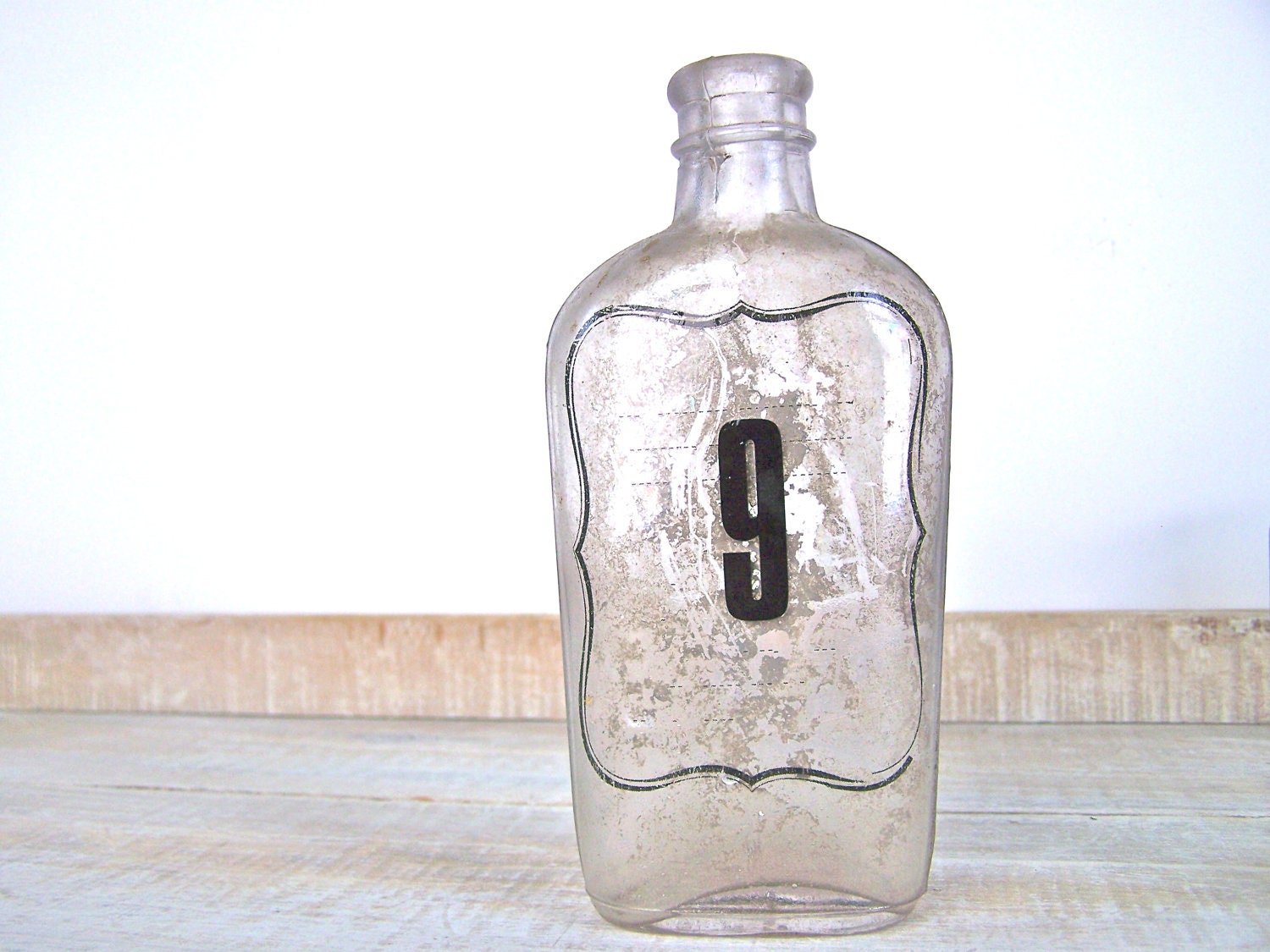Urban Farmhouse Home Decor Number 9 Apothecary Bottle Shabby Cottage Home Decor