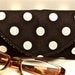 Fabric Reading Glasses Case Magnetic Closure - Black White Polka Dot