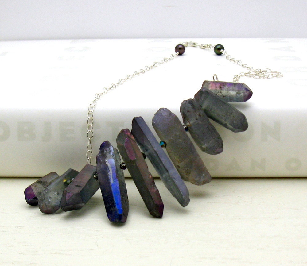 Peacock Modern Wire Wrapped Necklace / Boho LUXE Peacock Necklace / Boho Statement Peacock Necklace / Urban