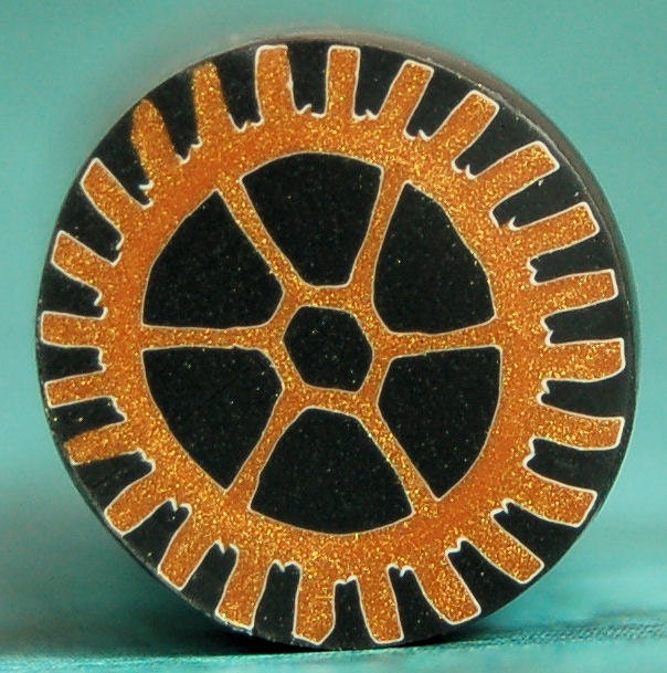HALF PRICE SALE Polymer Clay Medium Circle Gear Cane v2