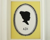 Personalized Custom Silhouette Print 8x10 made from your photo - Vintage Frame Design