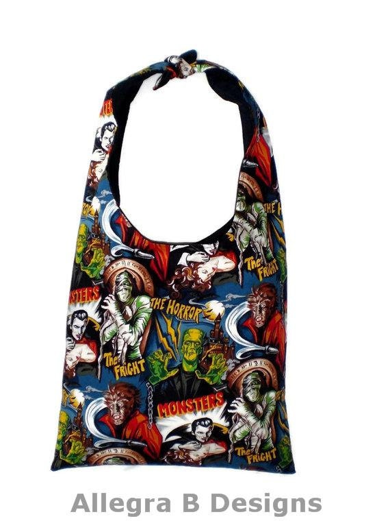 Rockabilly Monster/Horror Movie Large Tote Bag Purse Psychobilly Accessory