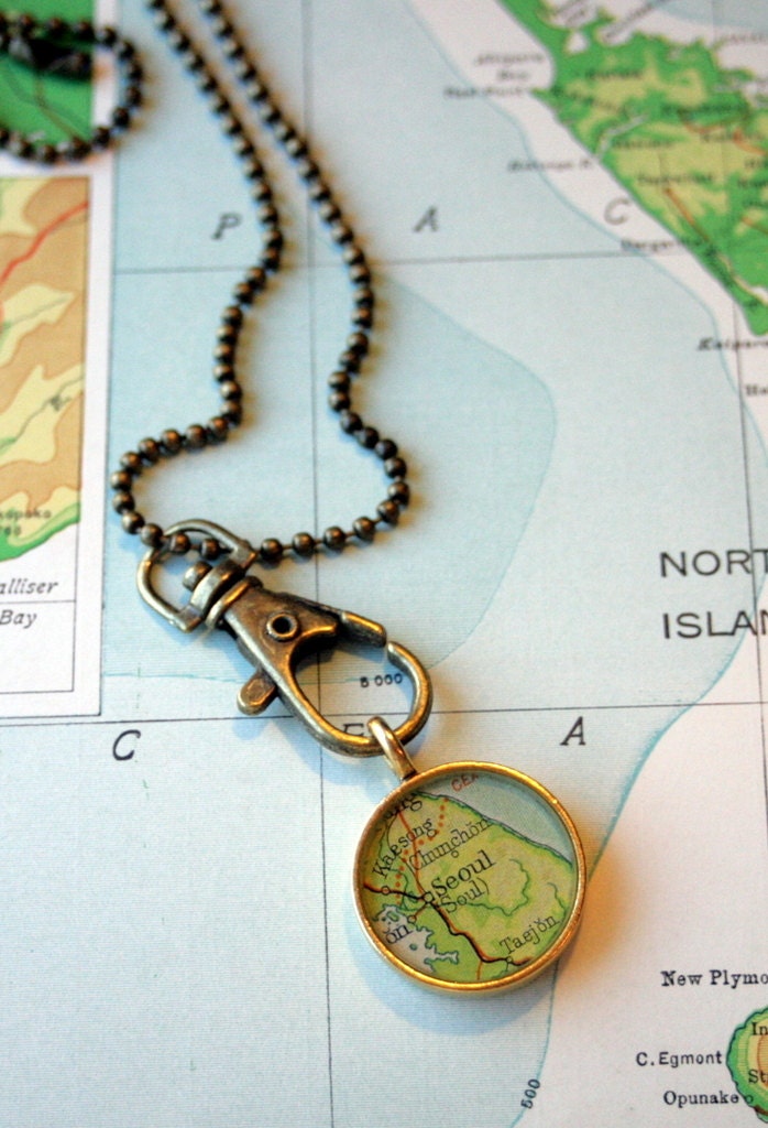 Clip On For Your Map Pendants in Brass, Charm Clip