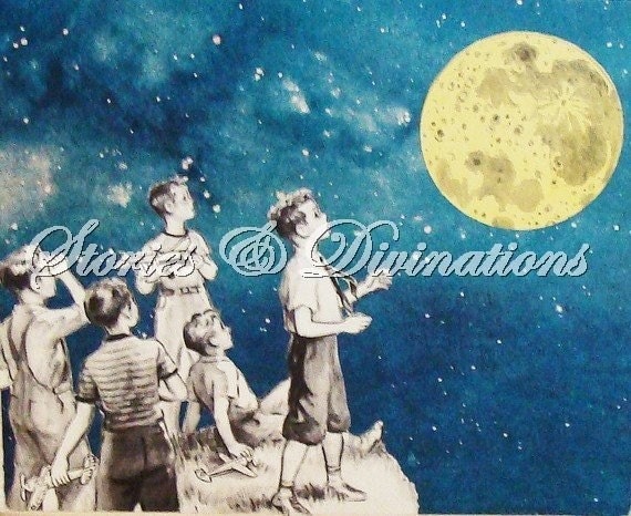 Boys Birthday Card - Astronomers All - Vintage Handmade Collage Card
