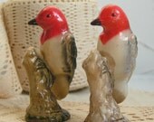 Red Headed Woodpeckers. Petite Plastic Birds