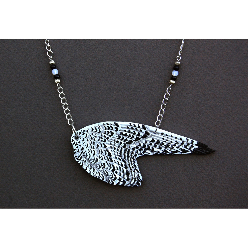 Gyrfalcon Wing - Leather Pendant