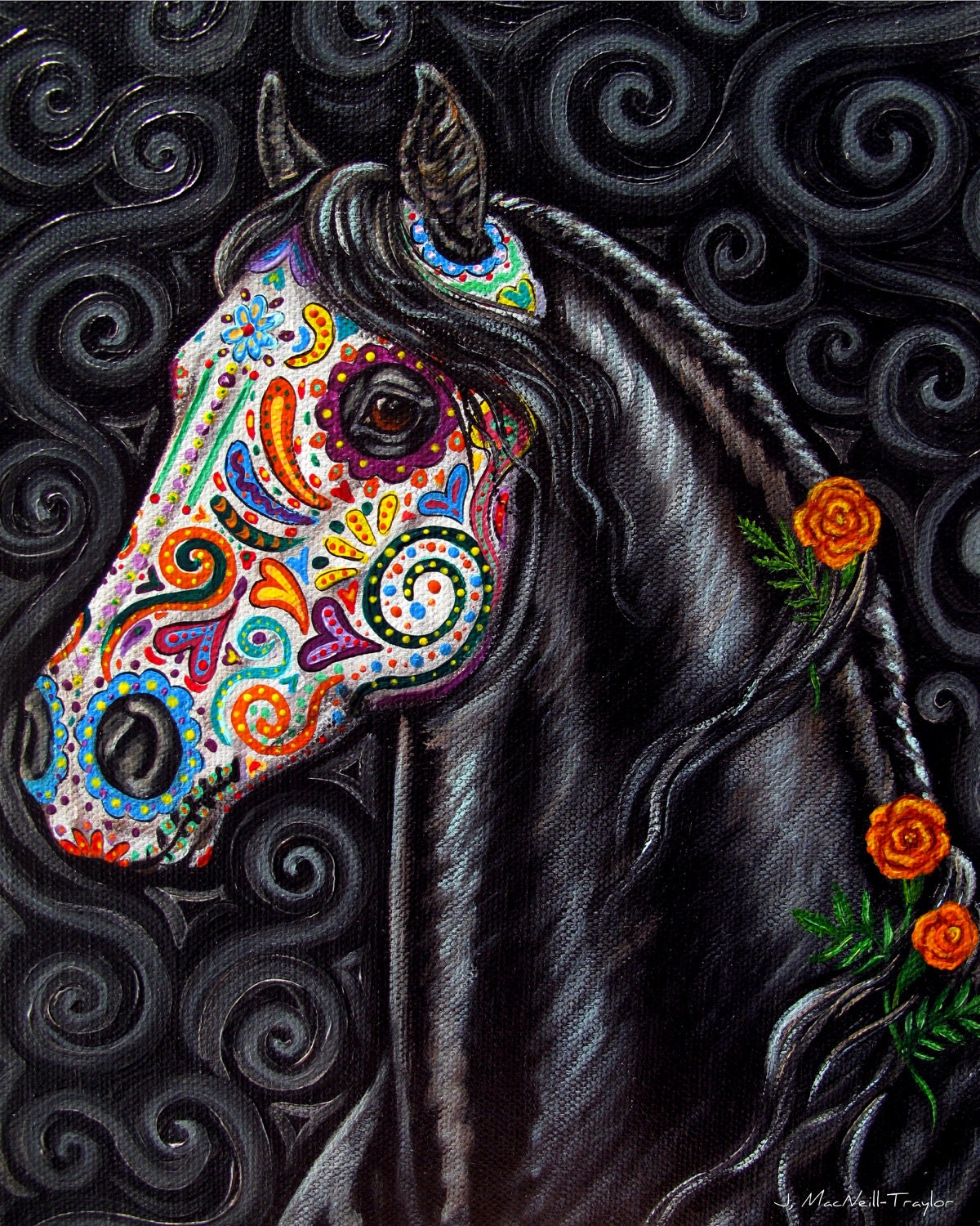 dead black horse