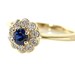 14K Blue Sapphire Diamond Halo Engagement Ring 14K 18K White Yellow Rose Gold Platinum Palladium Bridal Jewelry