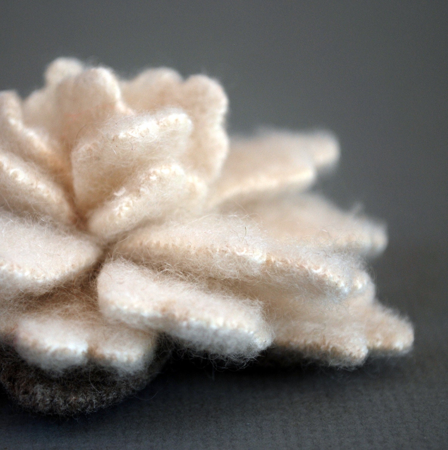 Oatmeal Cashmere Flower Pin