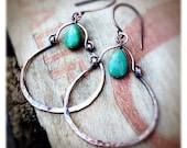 Copper and Turquoise Dangle Earrings