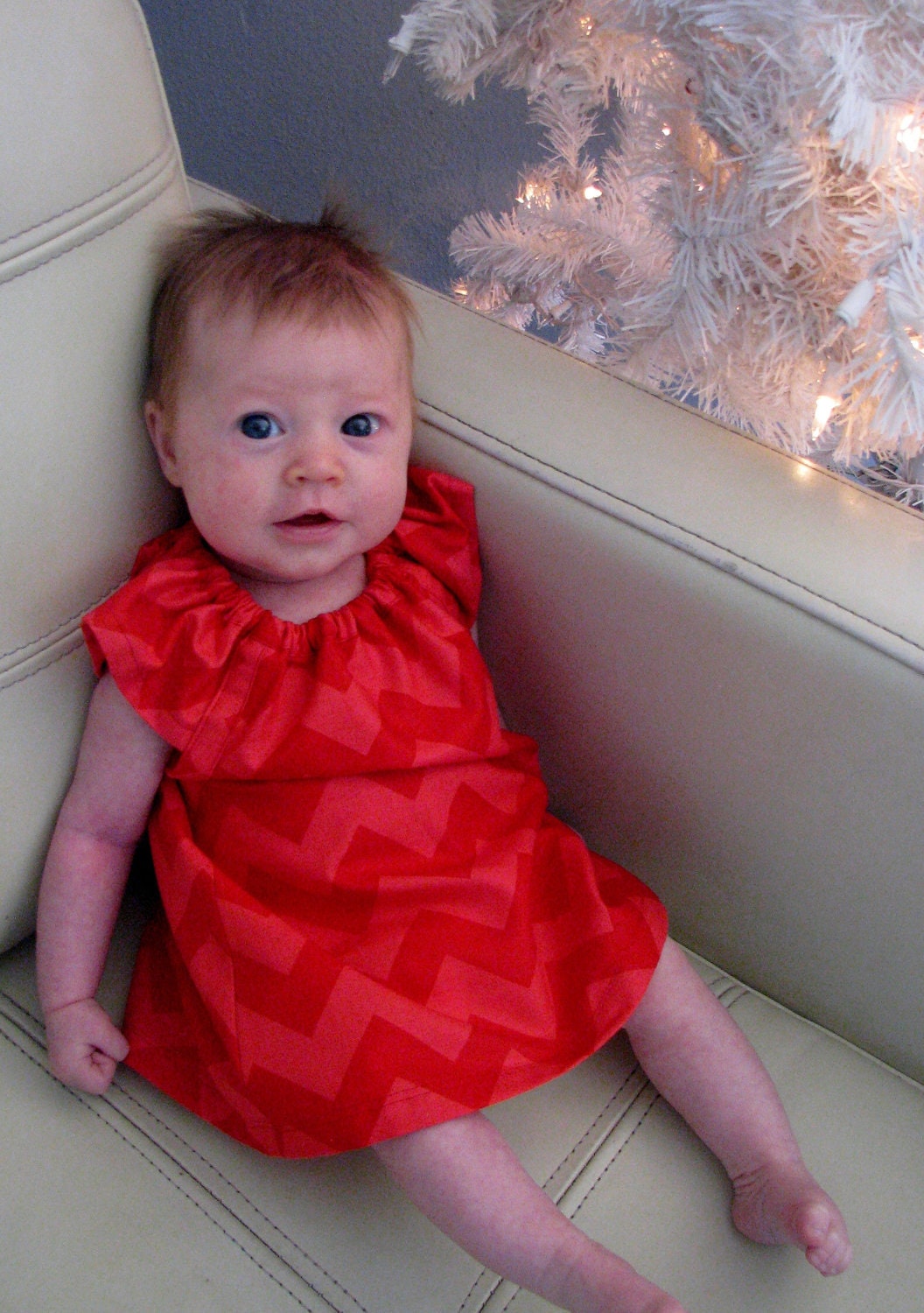 Dress - chevron zigzag red spring girl baby 0-3, 3-6, 6-12, 12 -18, 18-24, 2T, 3T, 4T ,5T 6