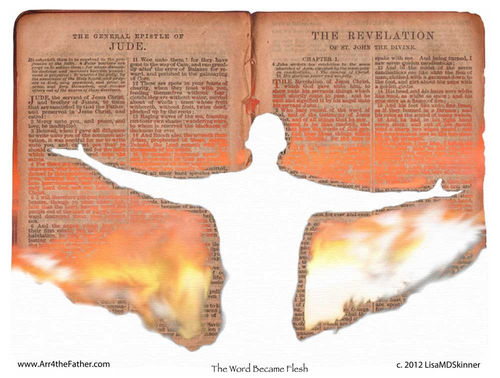 The Word Became Flesh - Inspirational - Mirror My Word Art - Digital art PRINT - 8 x 10 inch