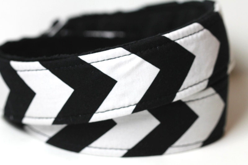 Chevron Camera strap for DSLR - Black Chevron Camera Strap with Black Minky