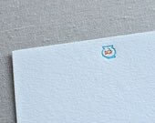 Fishy Fishbowl Letterpress Stationery Card with Envelope
