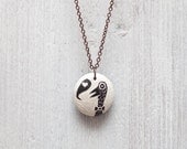 Pendant in ceramic. Happy Bird. OOAK