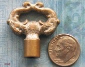 Brass Phonograph Key Antique Edison Victrola Key Dolphin Whale Fish Victorian Hardware