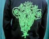 Black Celtic Unisex Zip Up Hoodie Medium & Large