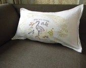 birds of a feather tea towel turned pillow cover 10x19