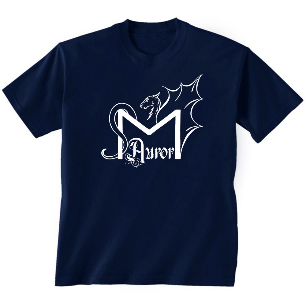 Auror Dragon Logo White Ink Harry Potter Fan Art T-Shirt Youth Sizes