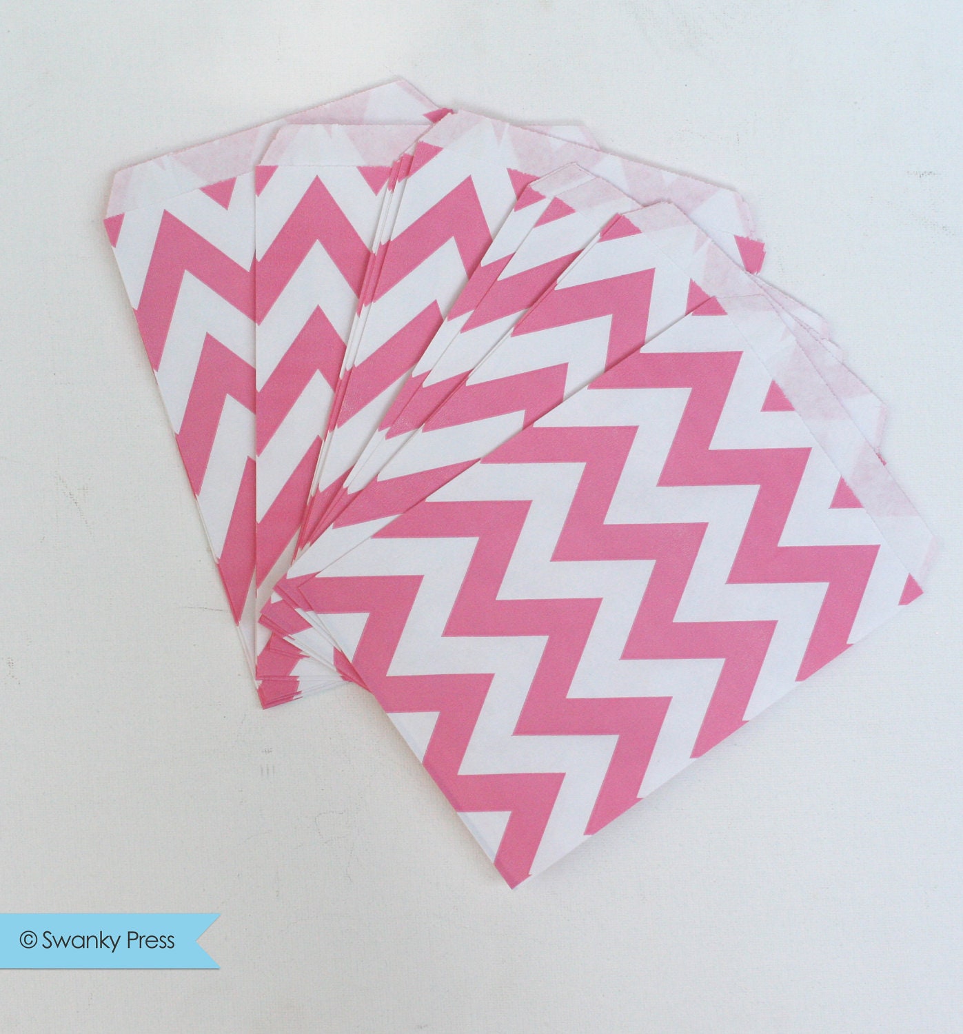 Chevron Striped Favor Bags - Bubblegum Pink (or choose any color combination) Il_170x135