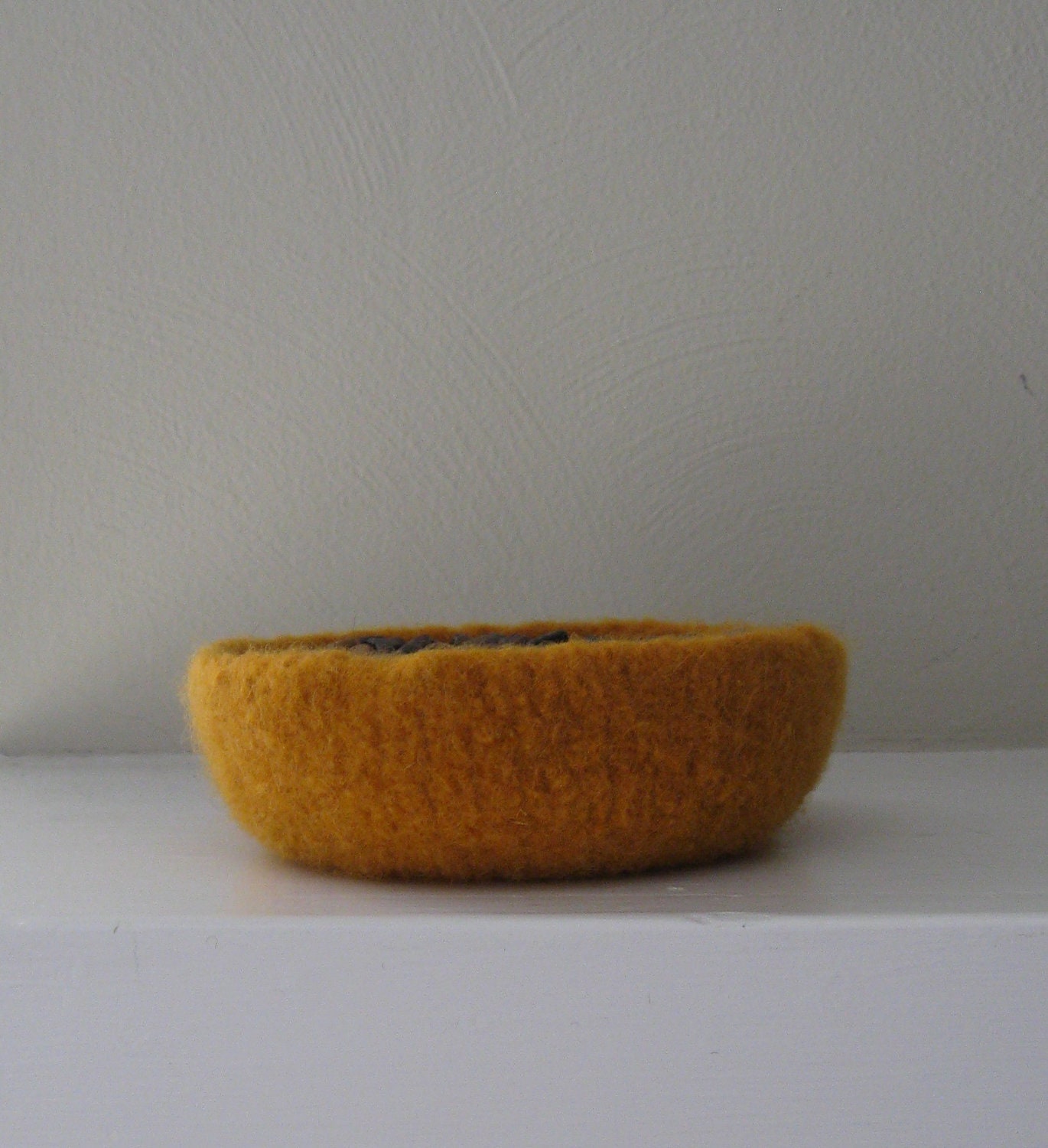 Felted Bowl in Sunset Orange - In Stock - Ready to Ship