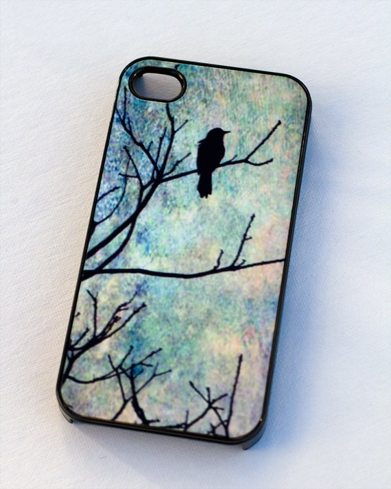 iPhone case IN STOCK for iPhone 4 and 4s, bird tree blue green, iPhone accessory