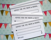 Letterpress Advice Cards - bride and groom (pack of 50)