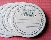 Letterpress Coaster Set - advice for the bride (set of 20)