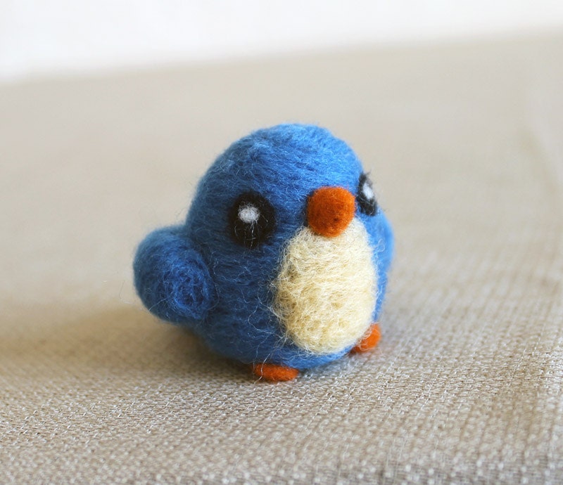 Needle Felted Blue Bird Made when Ordered - kmwatkins